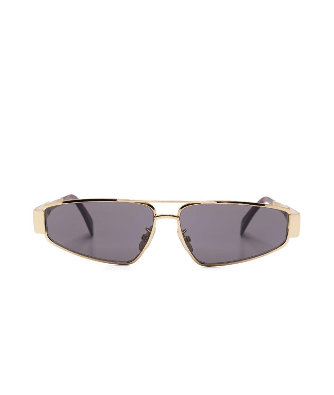 CELINE Золотые металлические солнцезащитные очки, фото 1