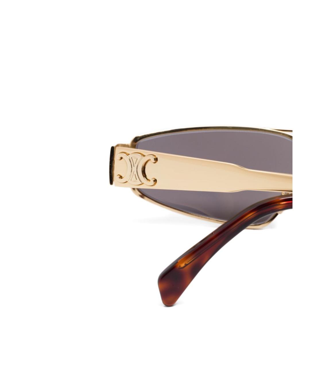 CELINE Золотые металлические солнцезащитные очки, фото 2