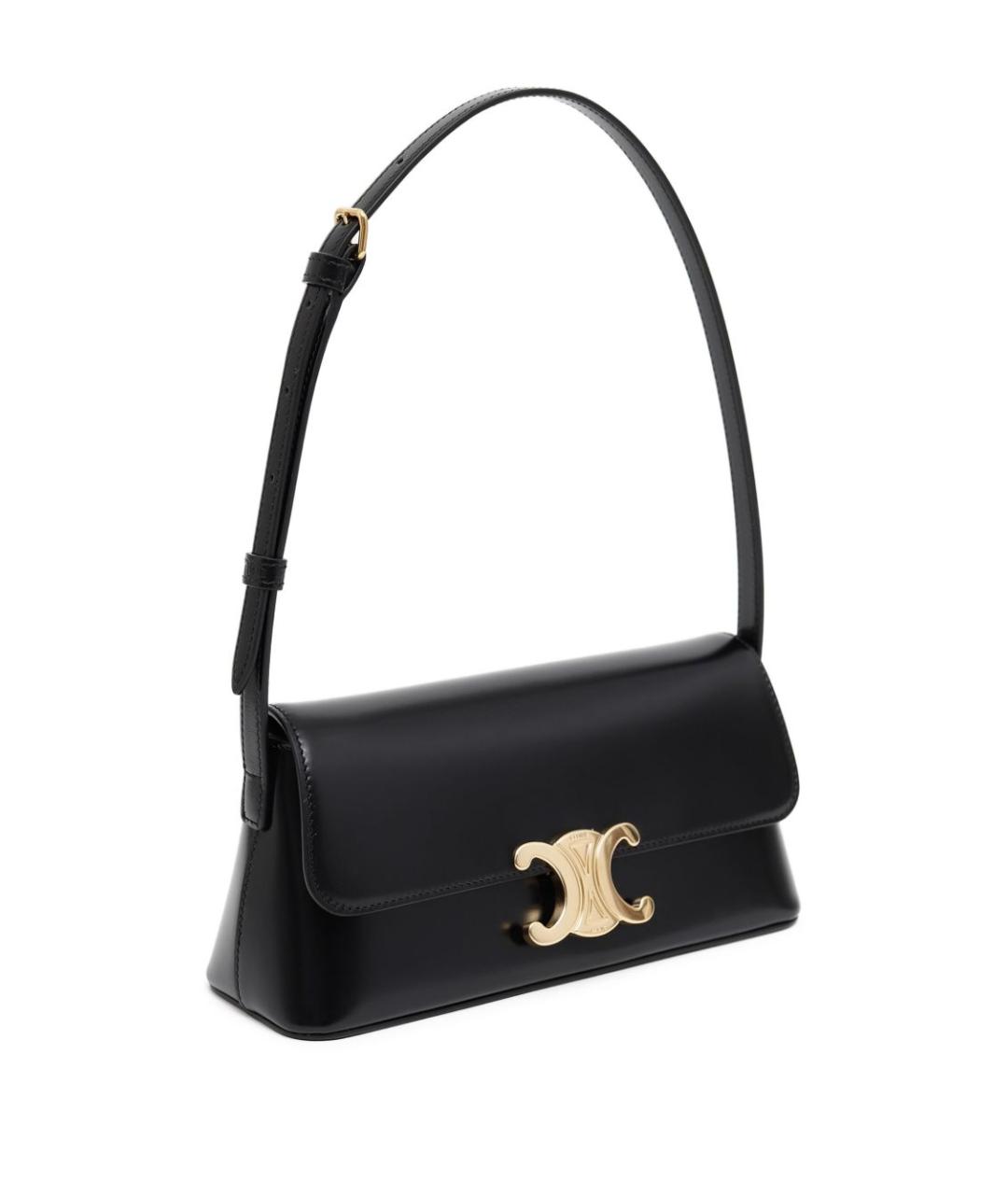 CELINE Черная кожаная сумка через плечо, фото 3