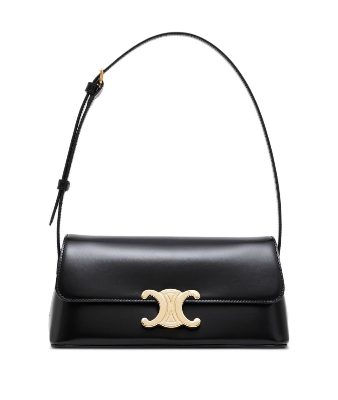 CELINE Черная кожаная сумка через плечо, фото 1