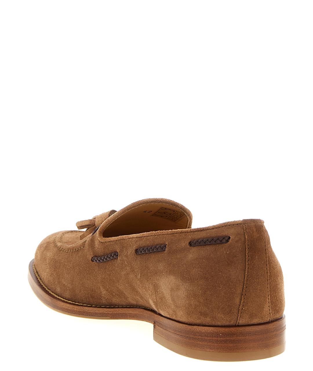 BRUNELLO CUCINELLI Коричневые кожаные лоферы, фото 3