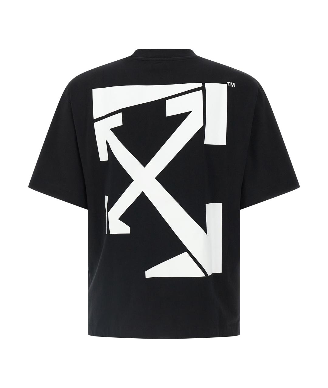 OFF-WHITE Черная хлопковая футболка, фото 2