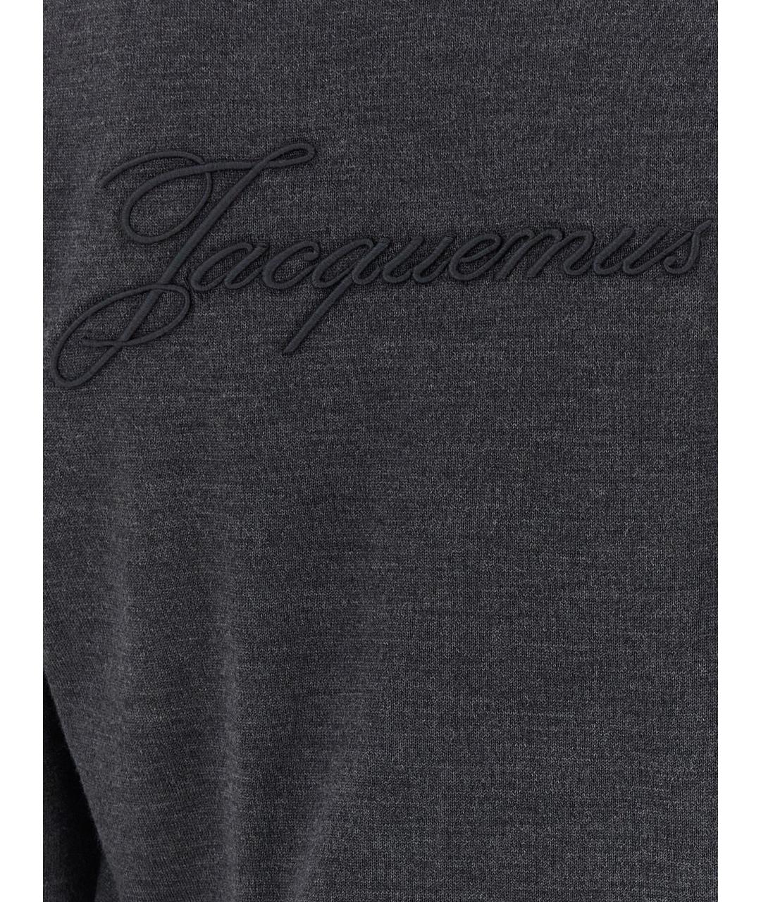JACQUEMUS Серый шерстяной кардиган, фото 4
