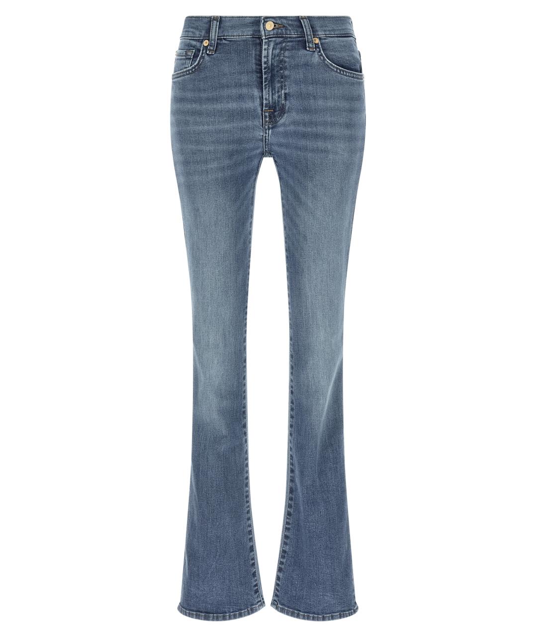 7 FOR ALL MANKIND Голубые хлопковые прямые джинсы, фото 1