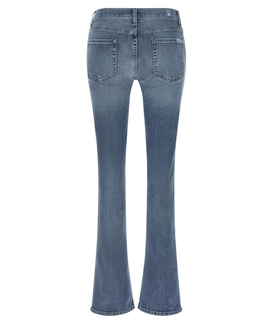 7 FOR ALL MANKIND Голубые хлопковые прямые джинсы, фото 2