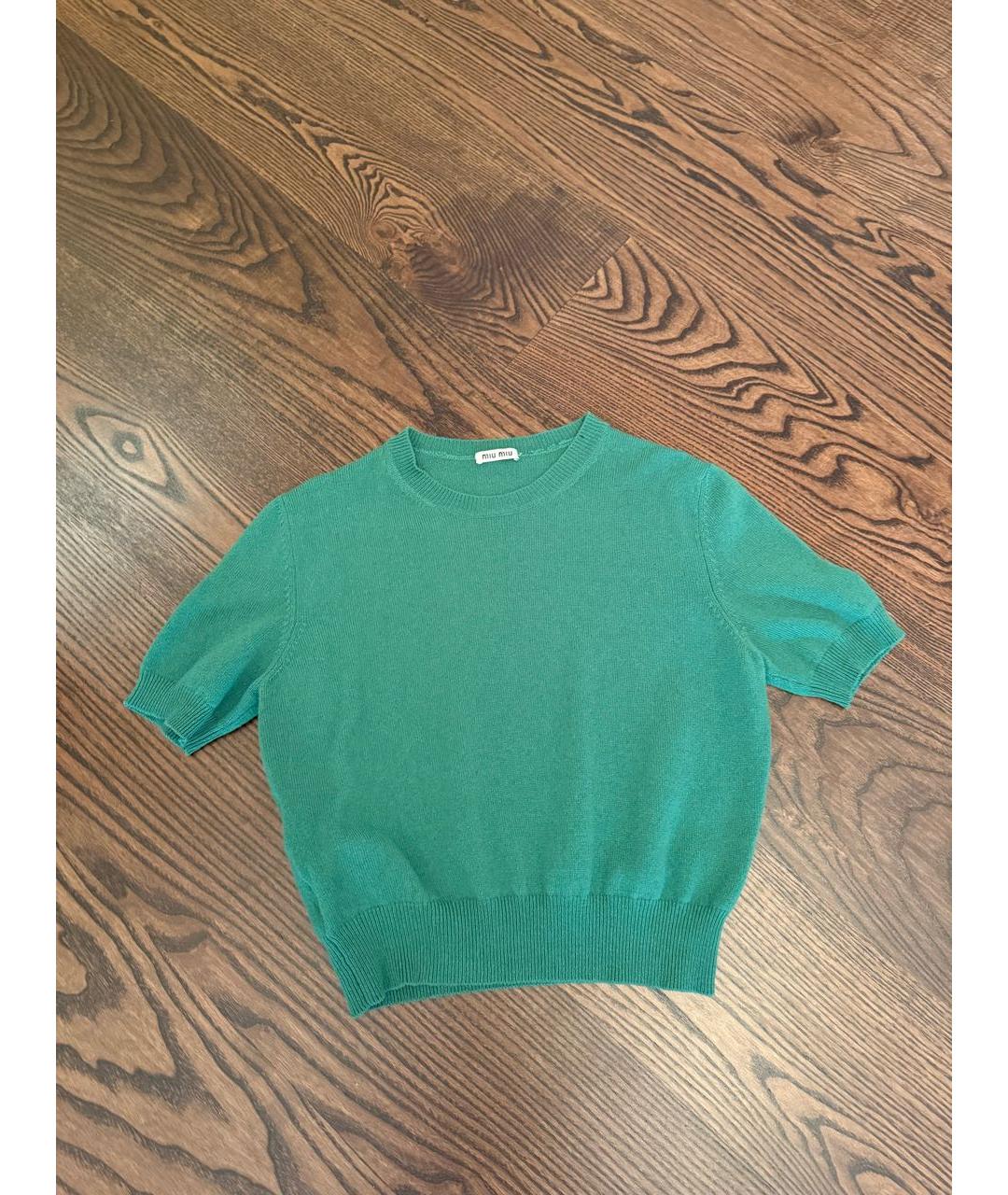 MIU MIU Зеленый кашемировый джемпер / свитер, фото 6