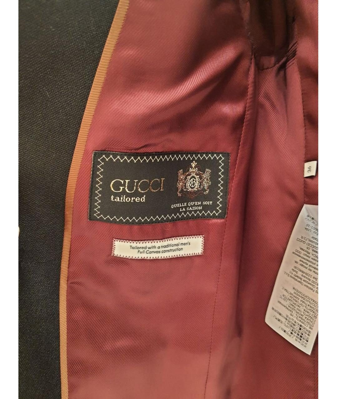 GUCCI Черный шерстяной жакет/пиджак, фото 5