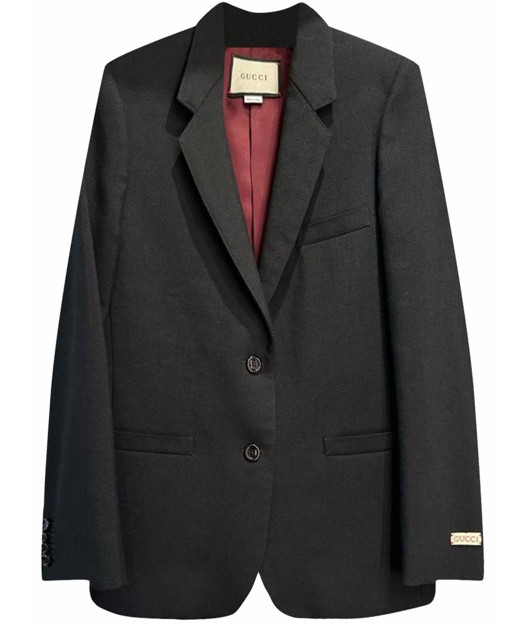 GUCCI Черный шерстяной жакет/пиджак, фото 1