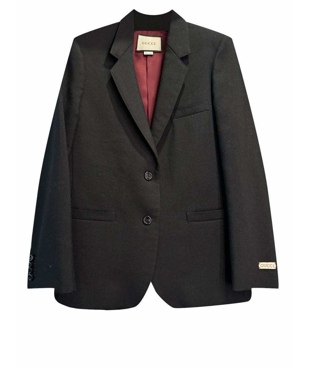 GUCCI Черный шерстяной жакет/пиджак, фото 7
