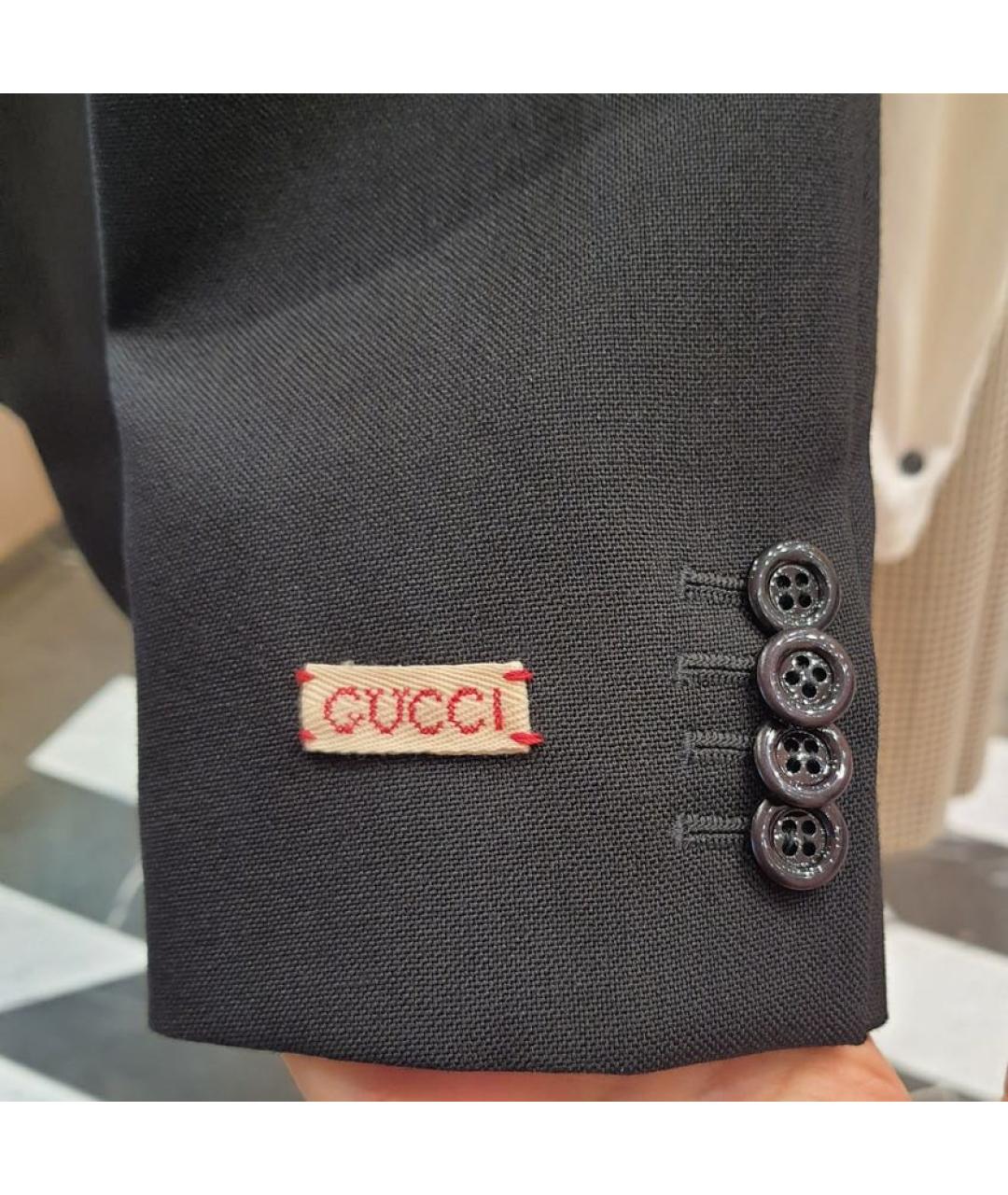 GUCCI Черный шерстяной жакет/пиджак, фото 6
