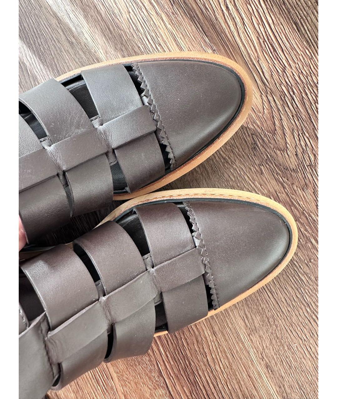 HERMES Коричневые кожаные лоферы, фото 2