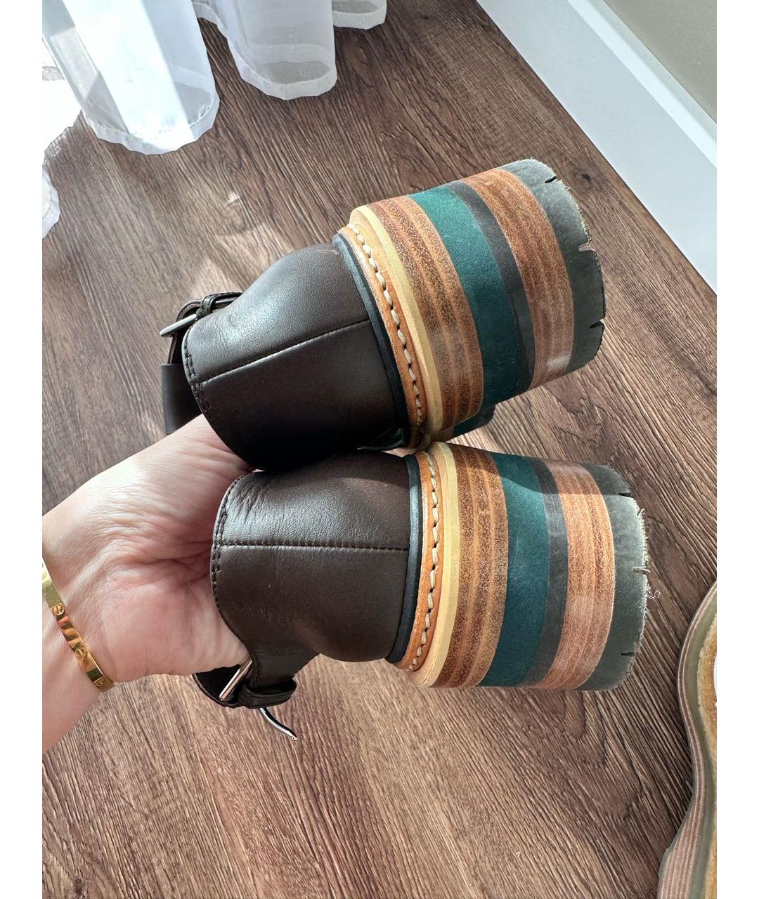 HERMES Коричневые кожаные лоферы, фото 4