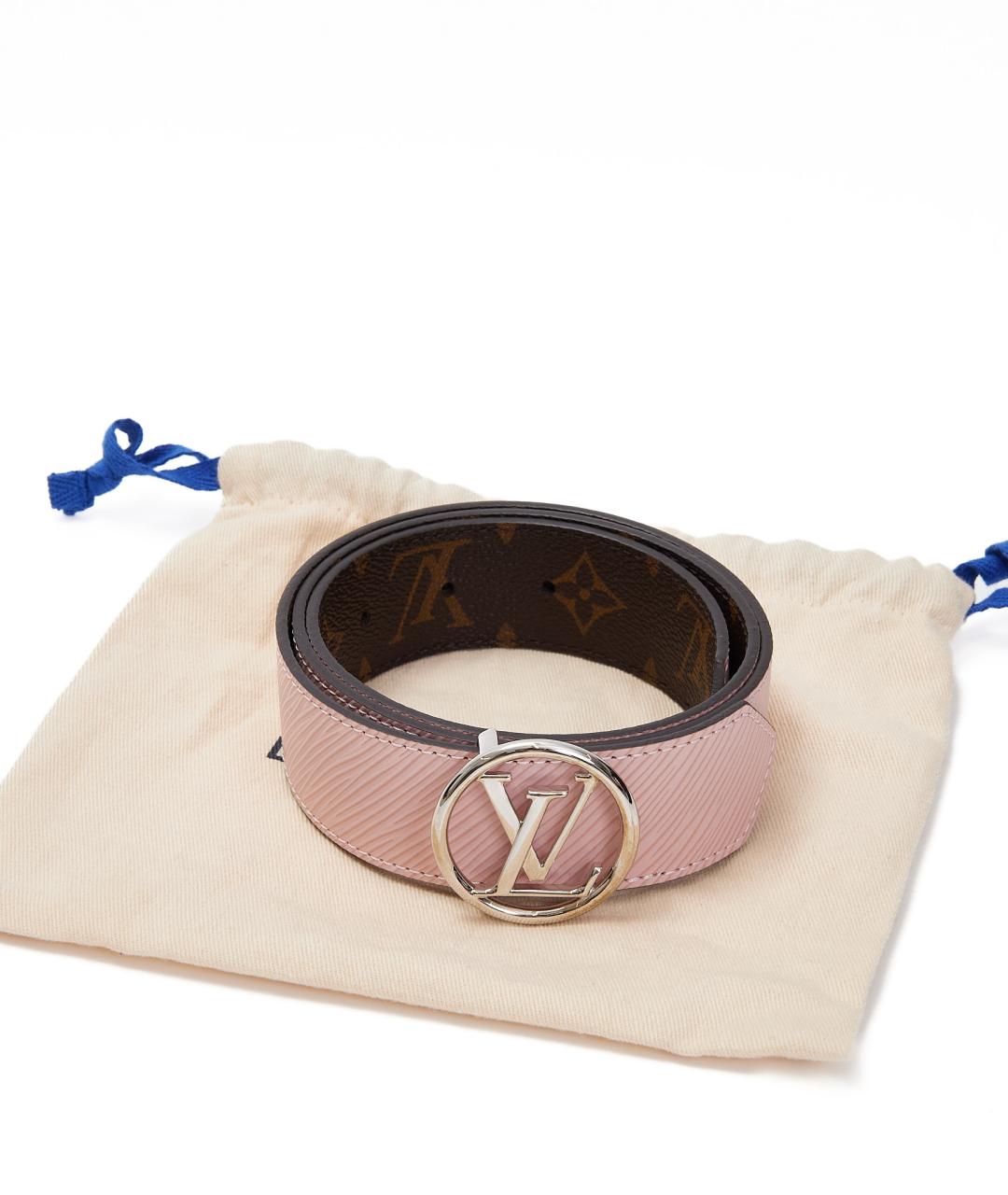 LOUIS VUITTON Розовый кожаный ремень, фото 4