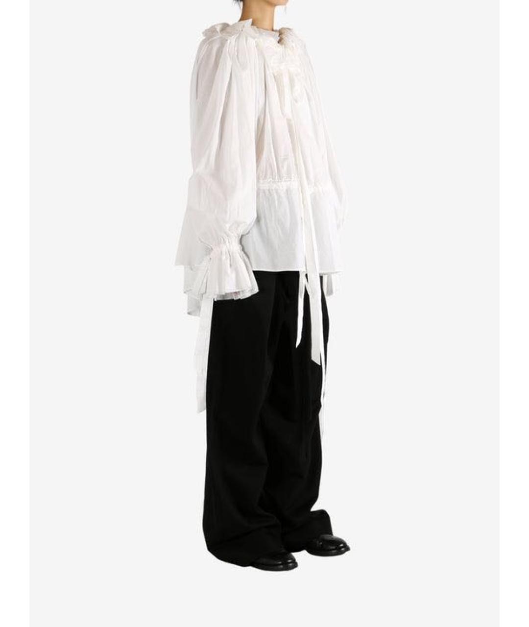 ANN DEMEULEMEESTER Белое хлопковое повседневное платье, фото 3