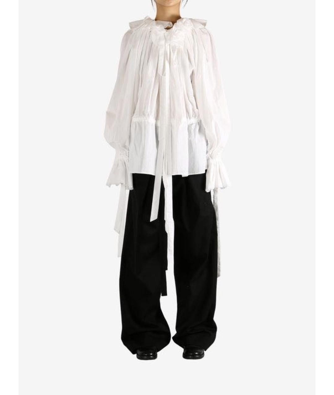 ANN DEMEULEMEESTER Белое хлопковое повседневное платье, фото 2