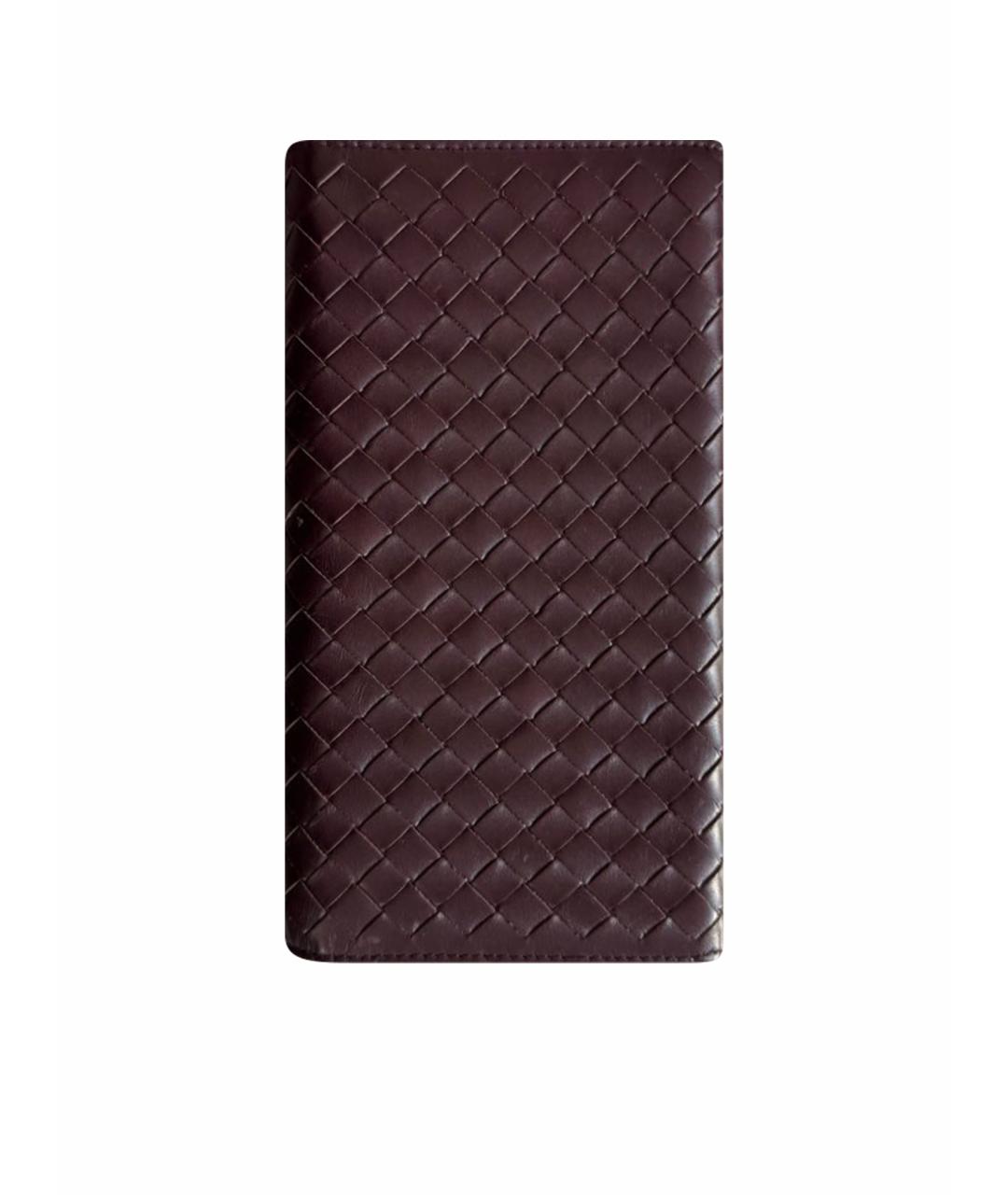 BOTTEGA VENETA Бордовый кожаный кошелек, фото 1