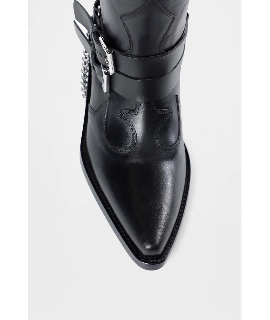 ANN DEMEULEMEESTER Черные кожаные высокие ботинки, фото 4