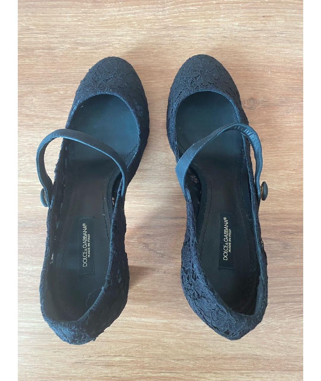 DOLCE&GABBANA Черные текстильные туфли, фото 3