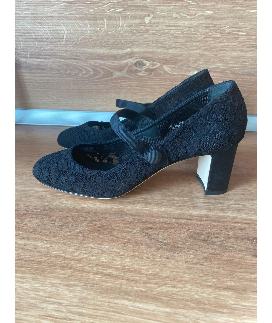 DOLCE&GABBANA Черные текстильные туфли, фото 7