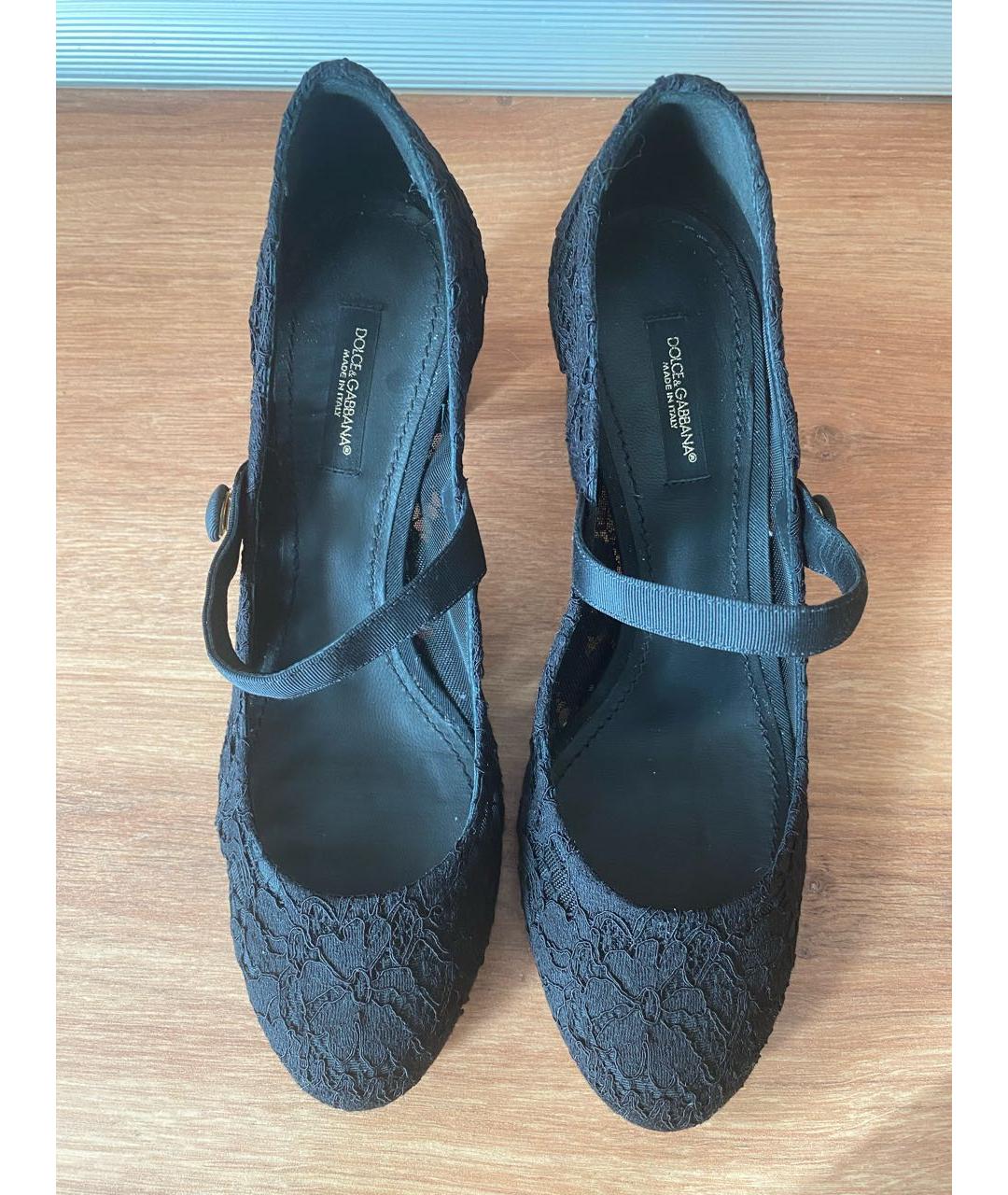 DOLCE&GABBANA Черные текстильные туфли, фото 2