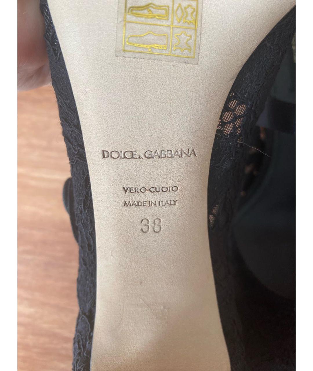 DOLCE&GABBANA Черные текстильные туфли, фото 5