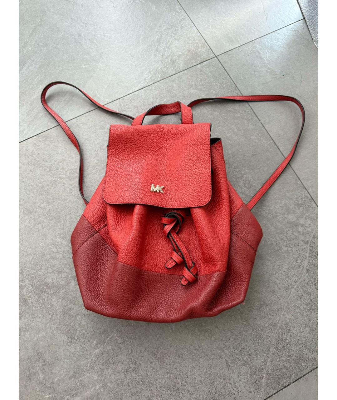 MICHAEL KORS Красный кожаный рюкзак, фото 5