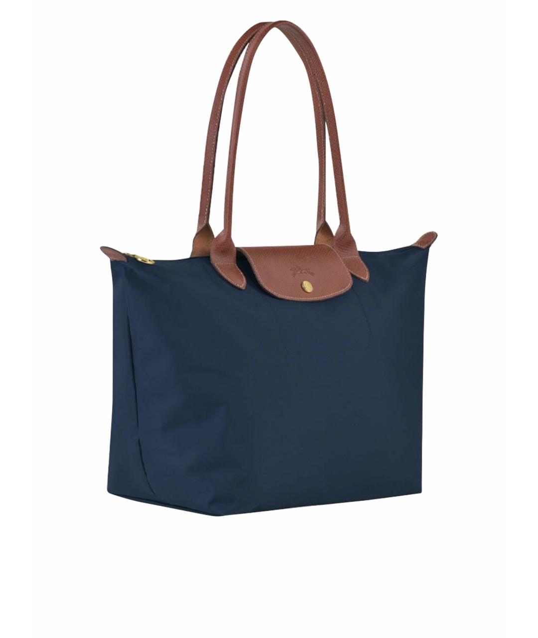 LONGCHAMP Темно-синяя тканевая сумка тоут, фото 1