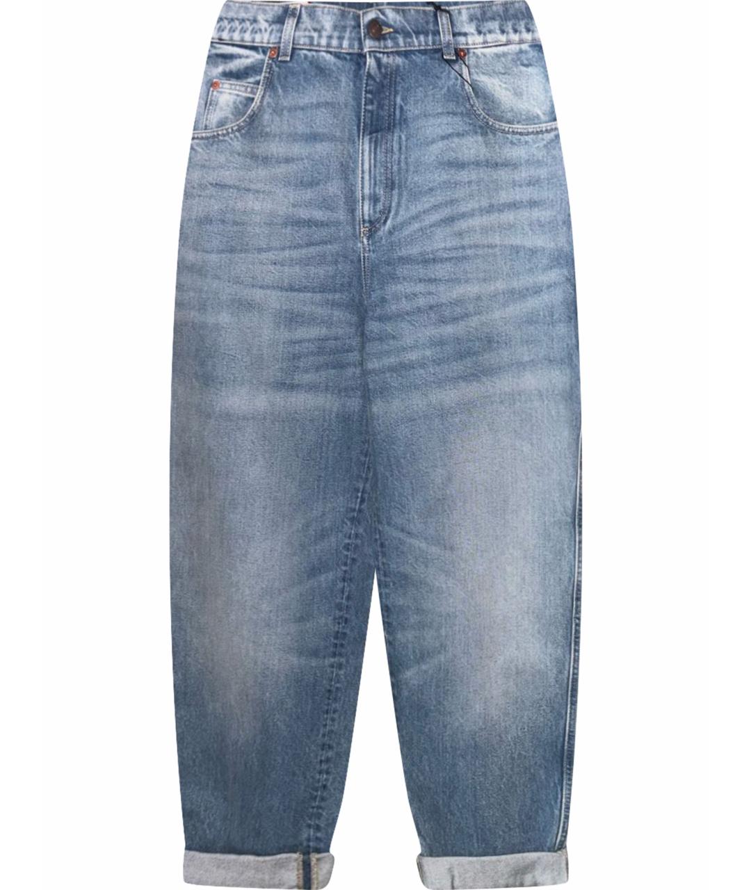GUCCI Голубые хлопковые прямые джинсы, фото 1