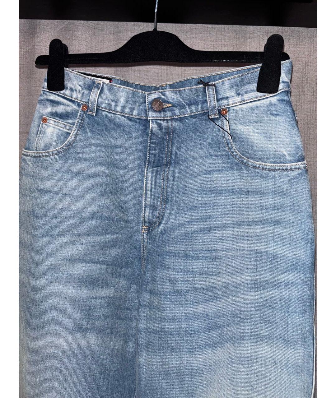 GUCCI Голубые хлопковые прямые джинсы, фото 6