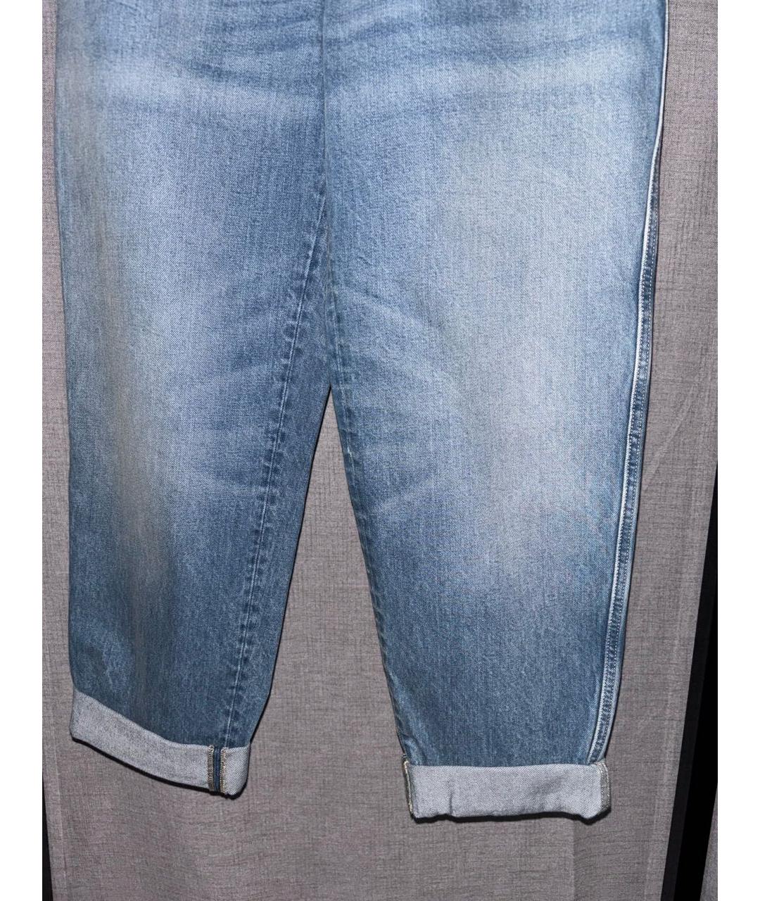 GUCCI Голубые хлопковые прямые джинсы, фото 5