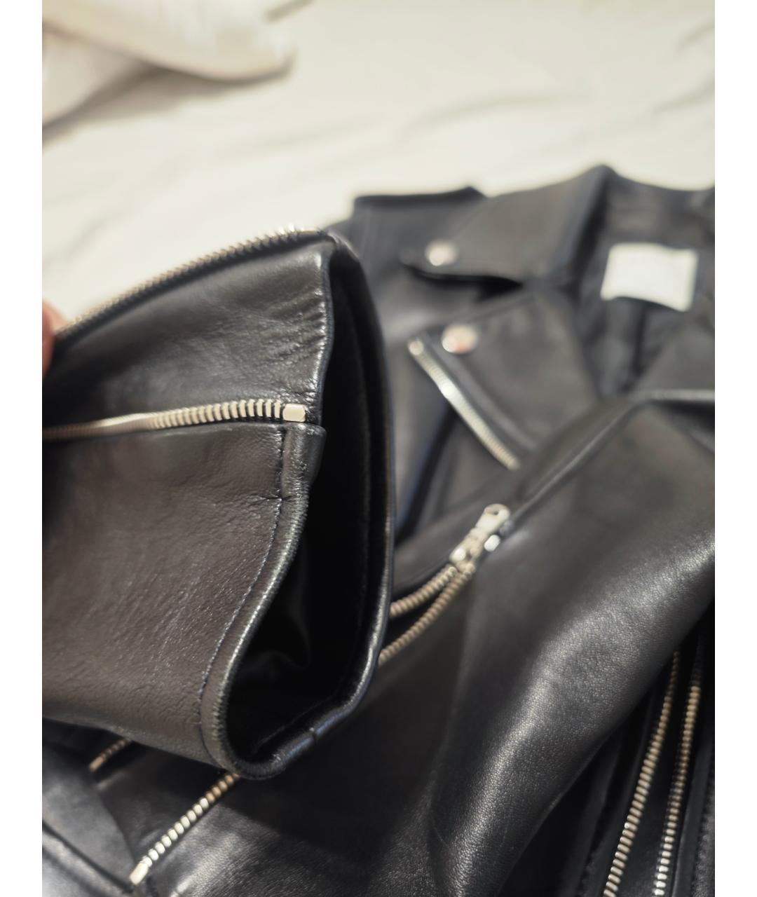 SANDRO Черная кожаная куртка, фото 9
