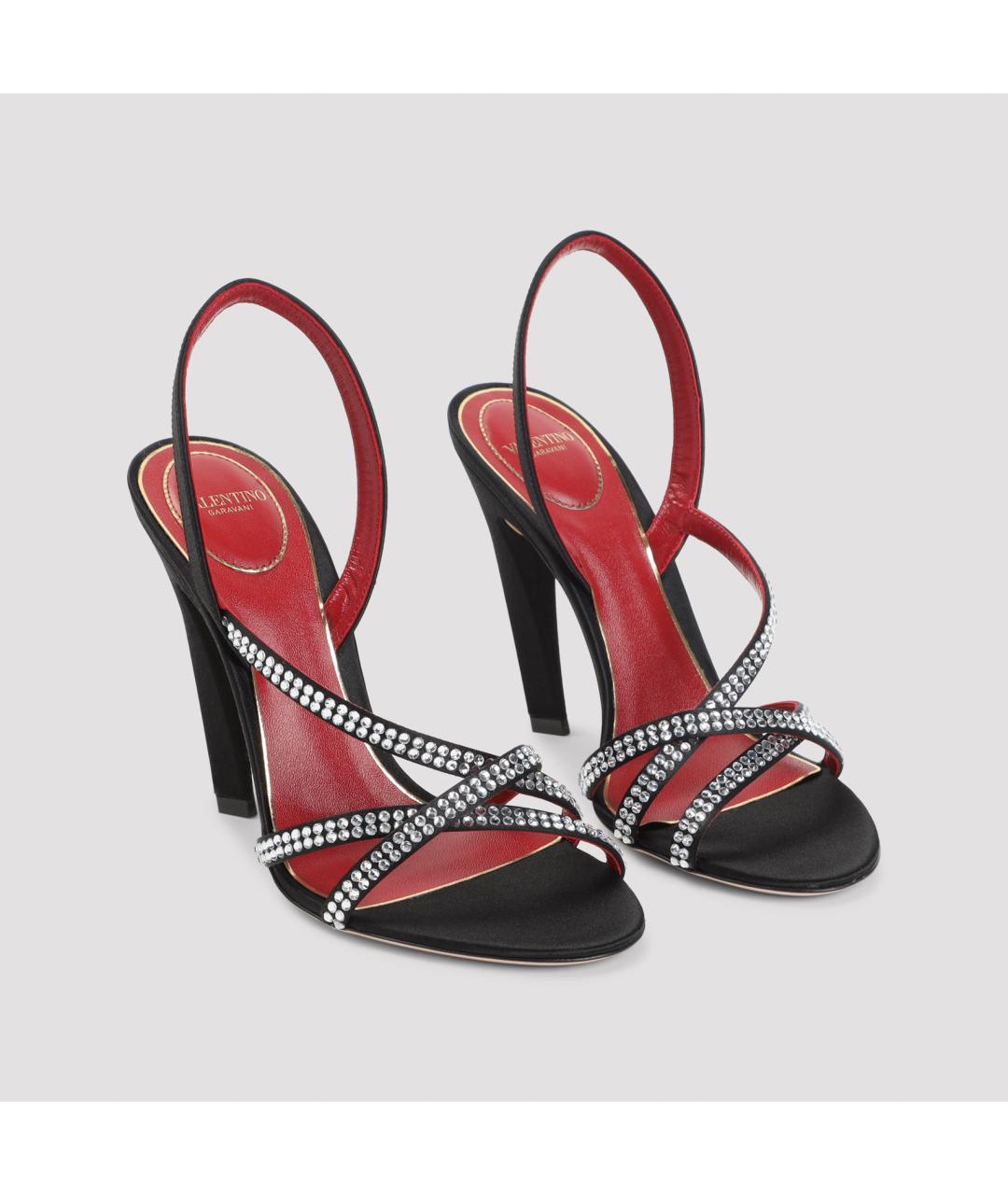 VALENTINO Черные текстильные босоножки, фото 3