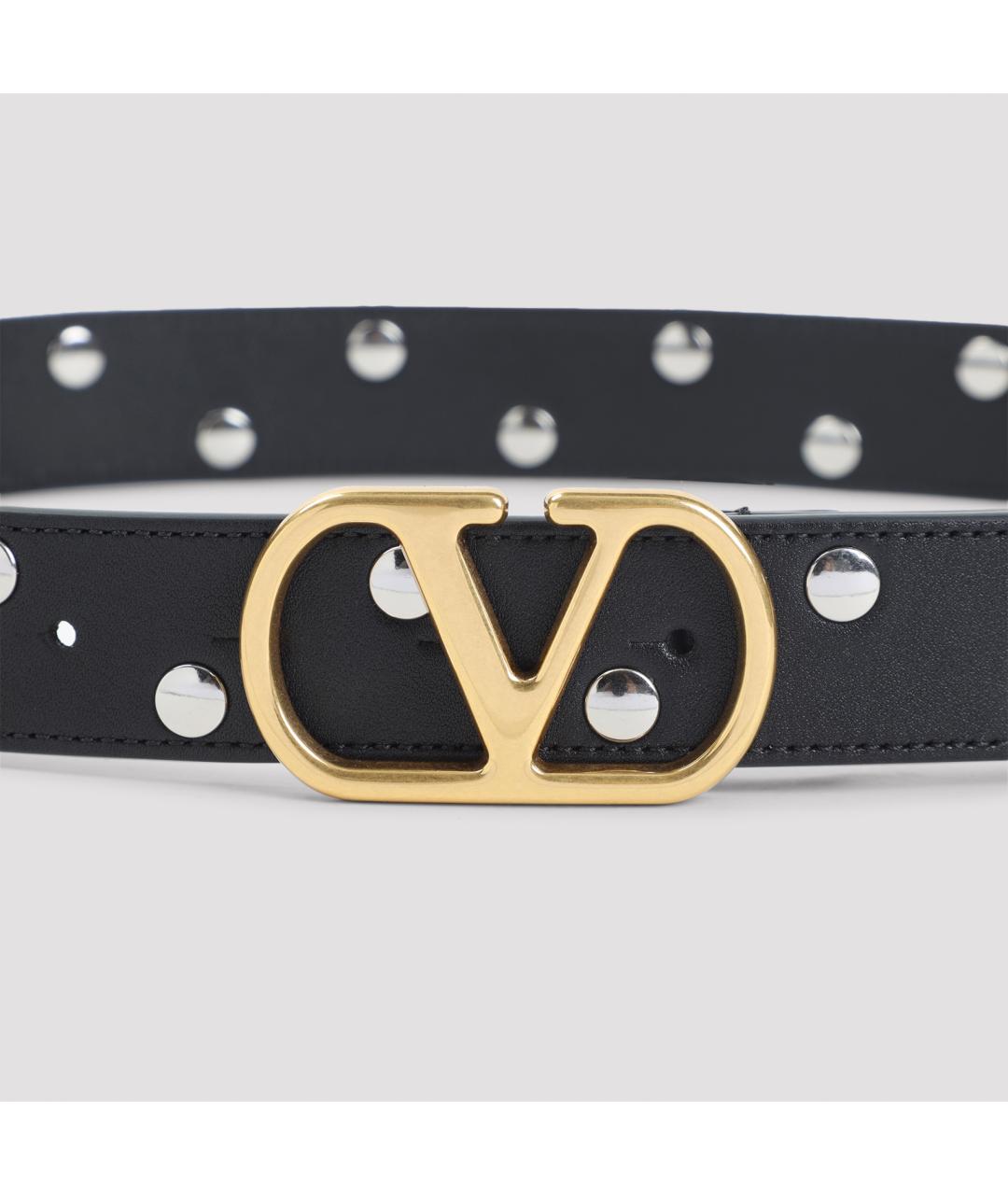 VALENTINO Черный кожаный ремень, фото 4