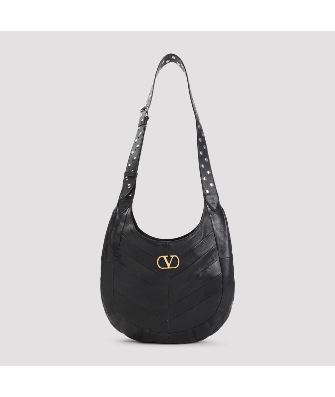 VALENTINO Черная кожаная сумка через плечо, фото 2