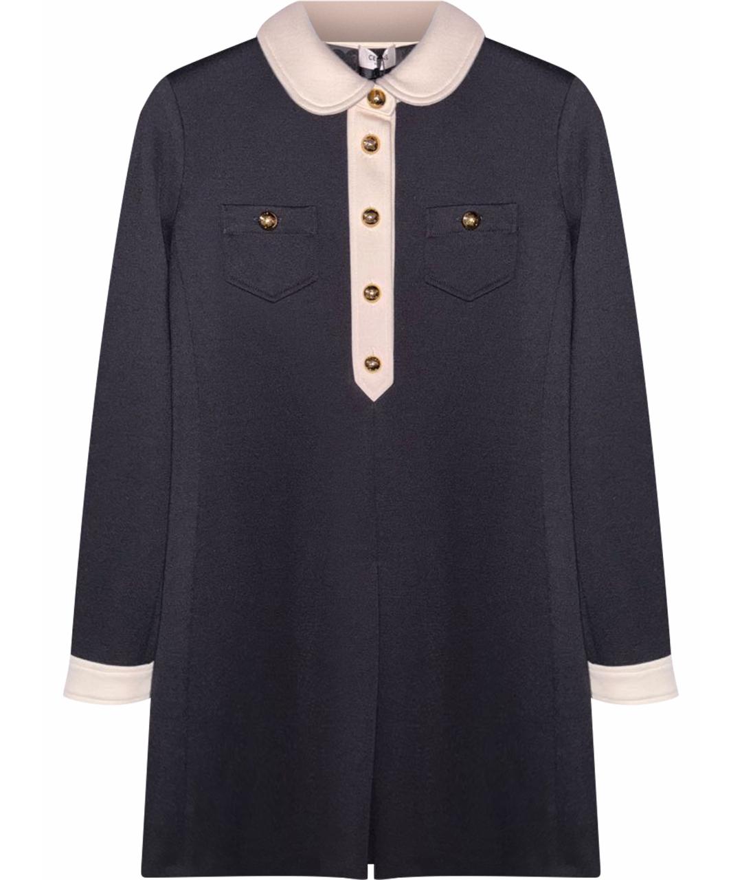 CELINE Черное шерстяное вечернее платье, фото 1