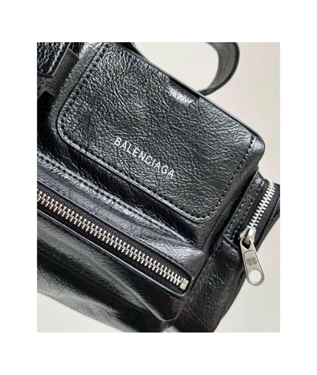 BALENCIAGA Черная кожаная сумка с короткими ручками, фото 4