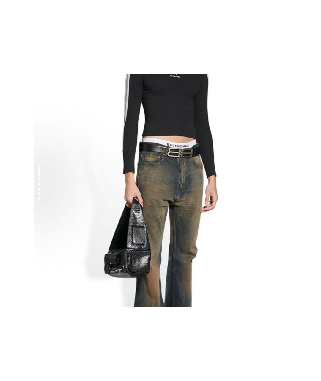 BALENCIAGA Черная кожаная сумка с короткими ручками, фото 6