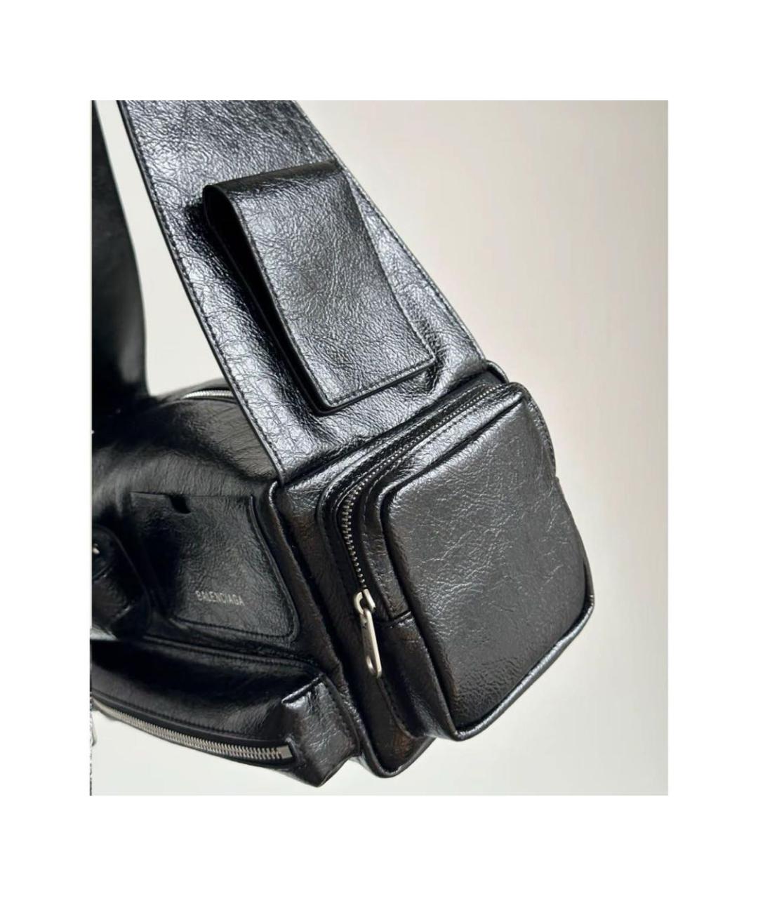 BALENCIAGA Черная кожаная сумка с короткими ручками, фото 5