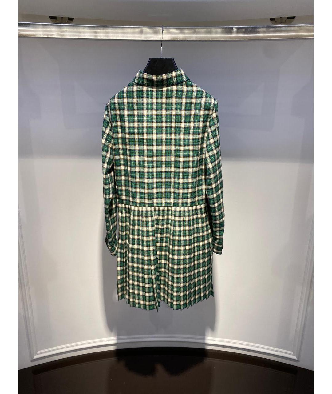 CELINE Зеленые шерстяное повседневное платье, фото 3