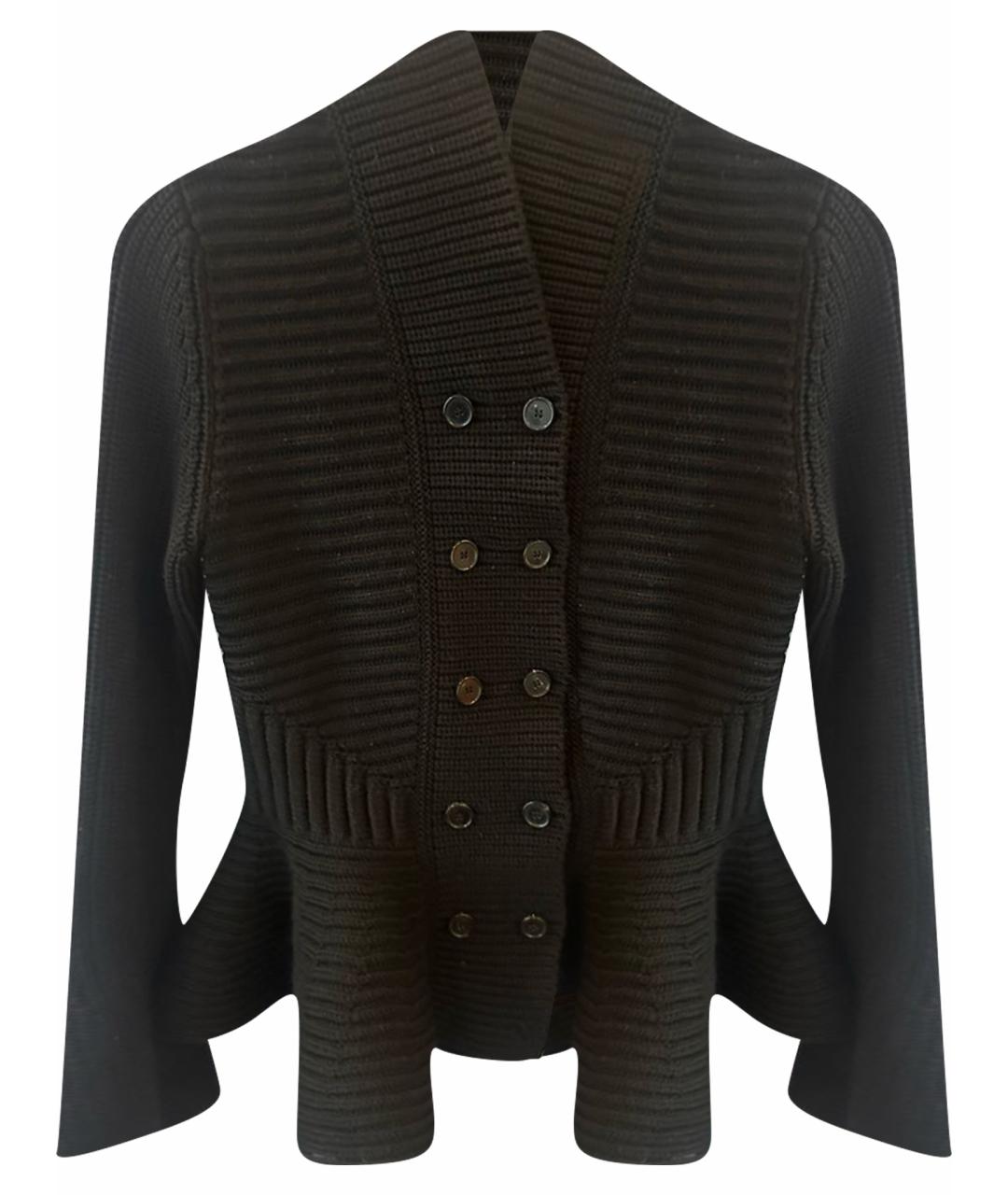 ALEXANDER MCQUEEN Черный шерстяной кардиган, фото 1