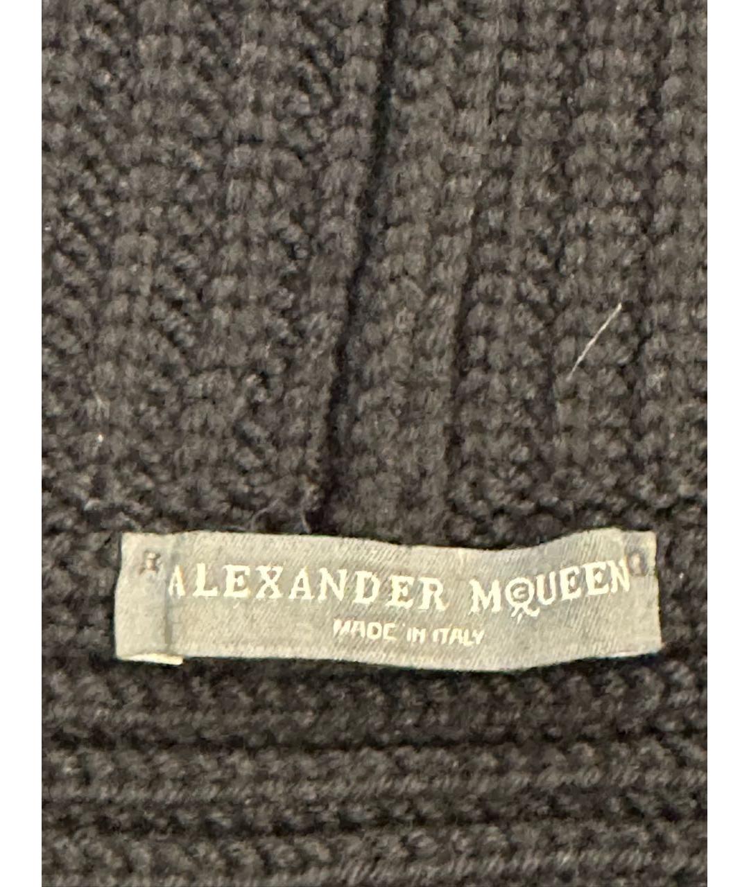ALEXANDER MCQUEEN Черный шерстяной кардиган, фото 3