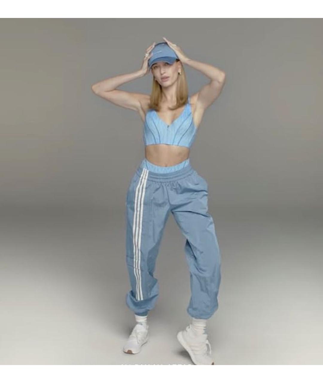 ADIDAS Голубые полиэстеровые спортивные брюки и шорты, фото 8