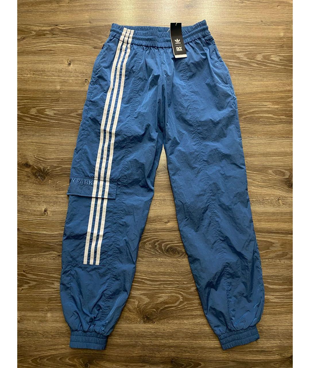 ADIDAS Голубые полиэстеровые спортивные брюки и шорты, фото 5