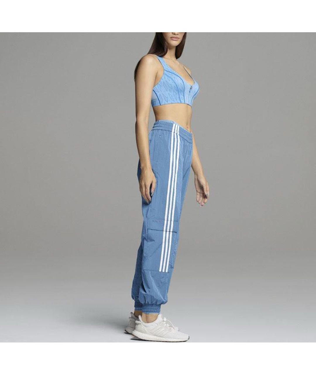 ADIDAS Голубые полиэстеровые спортивные брюки и шорты, фото 4