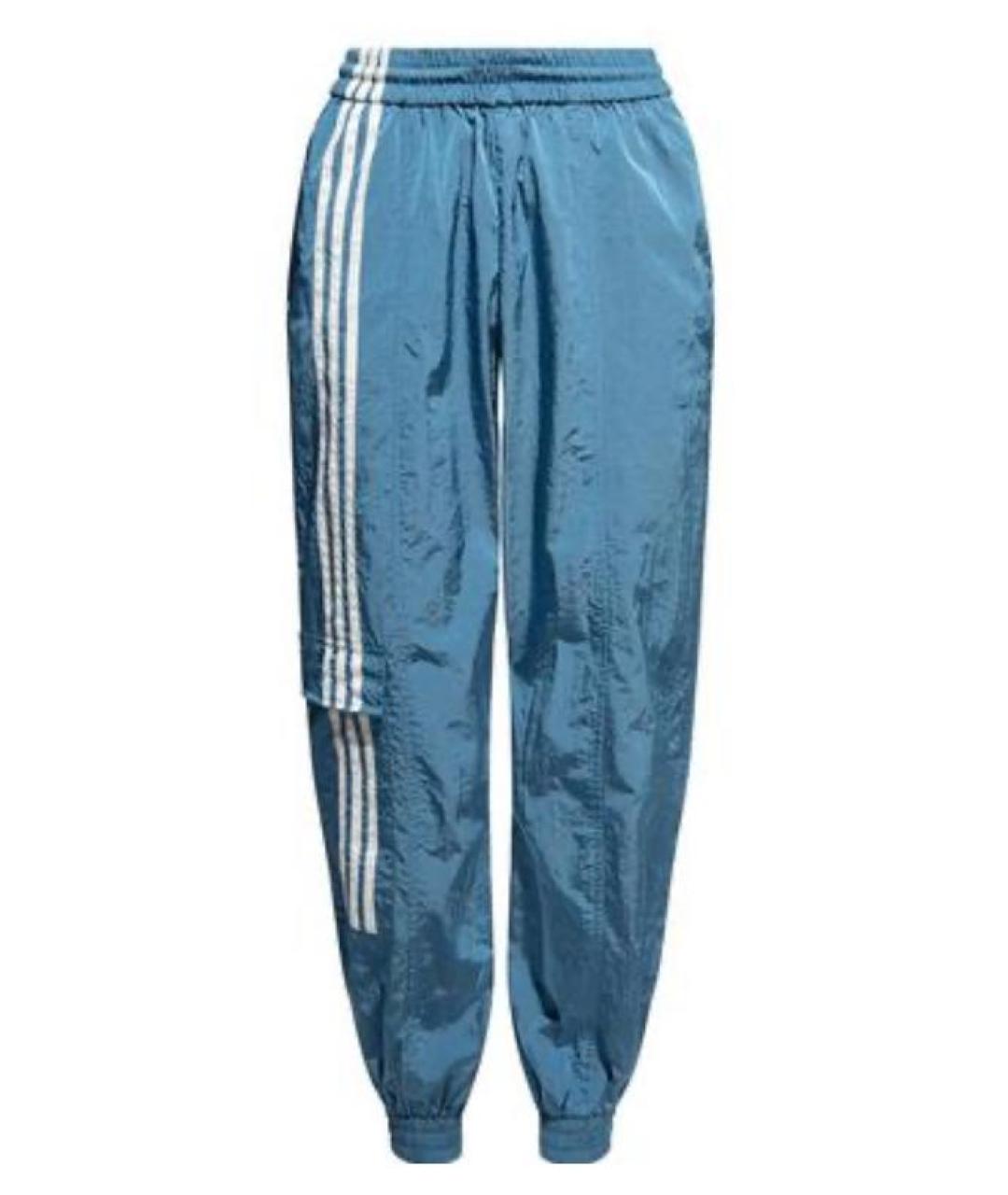 ADIDAS Голубые полиэстеровые спортивные брюки и шорты, фото 9