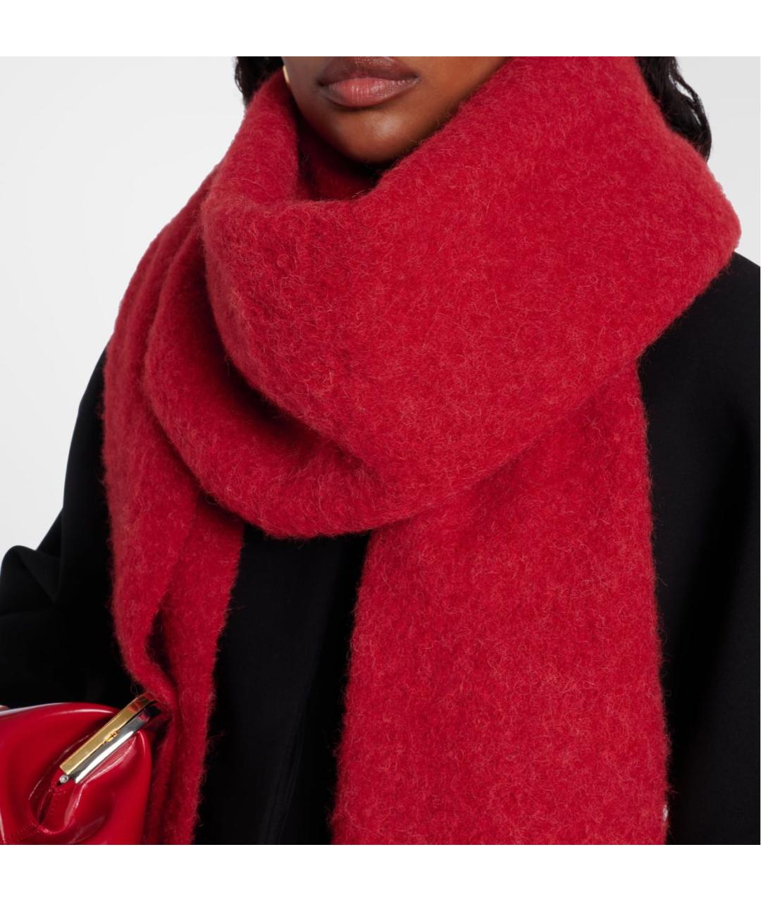 JACQUEMUS Красный шерстяной шарф, фото 3