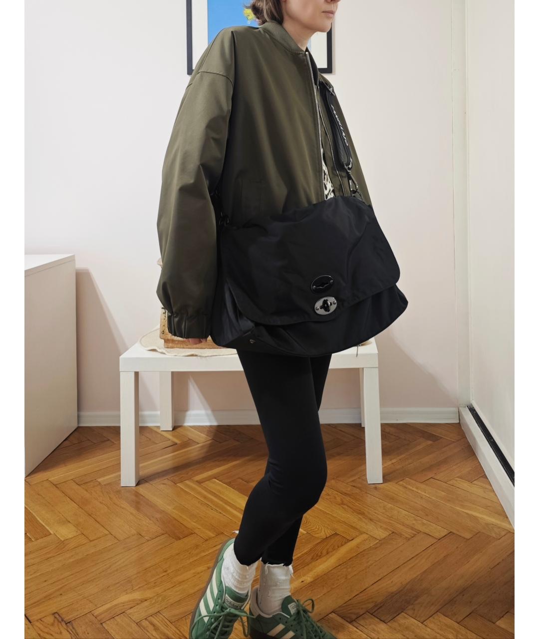 ZANELLATO Черная синтетическая сумка на плечо, фото 8