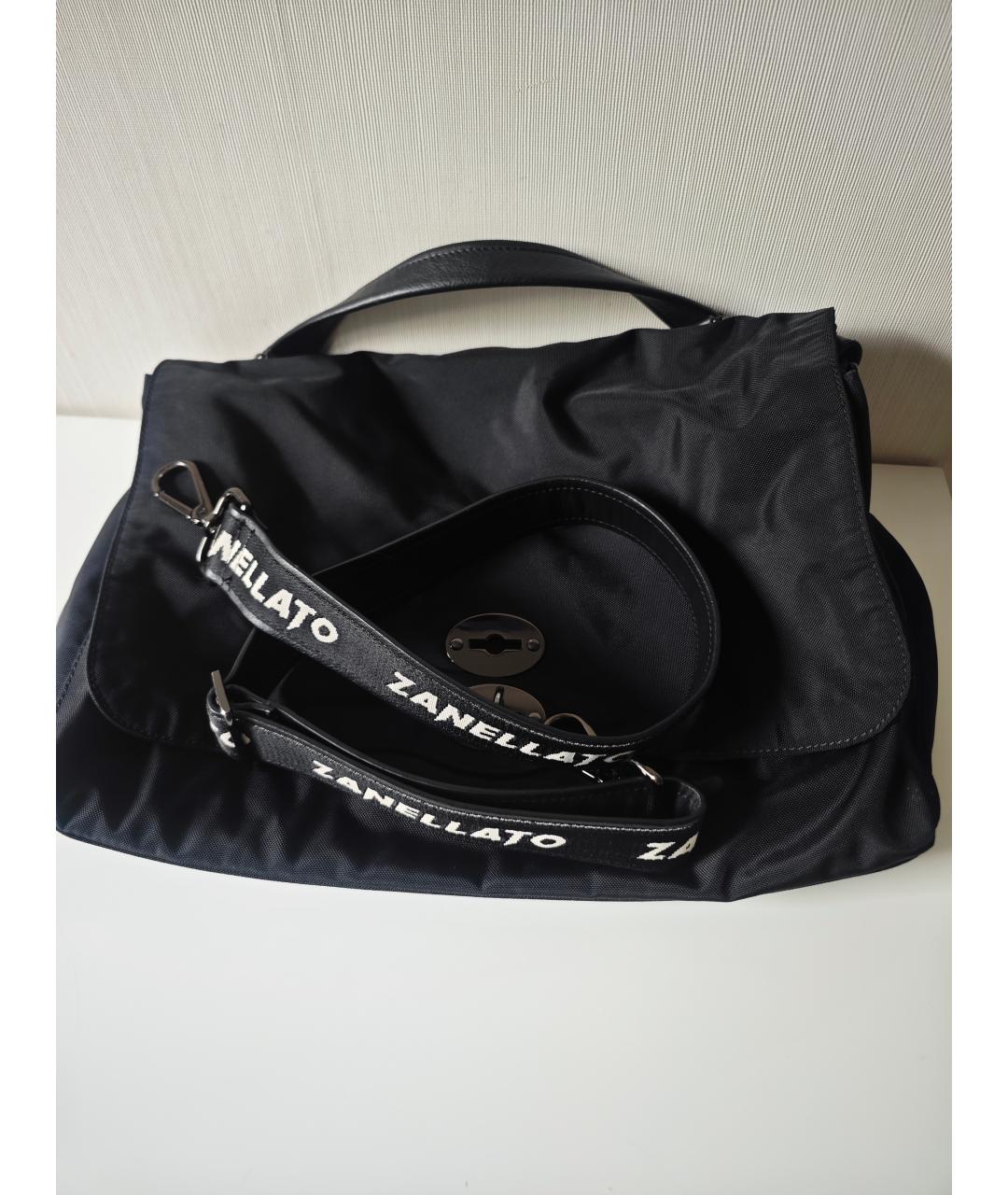 ZANELLATO Черная синтетическая сумка на плечо, фото 5