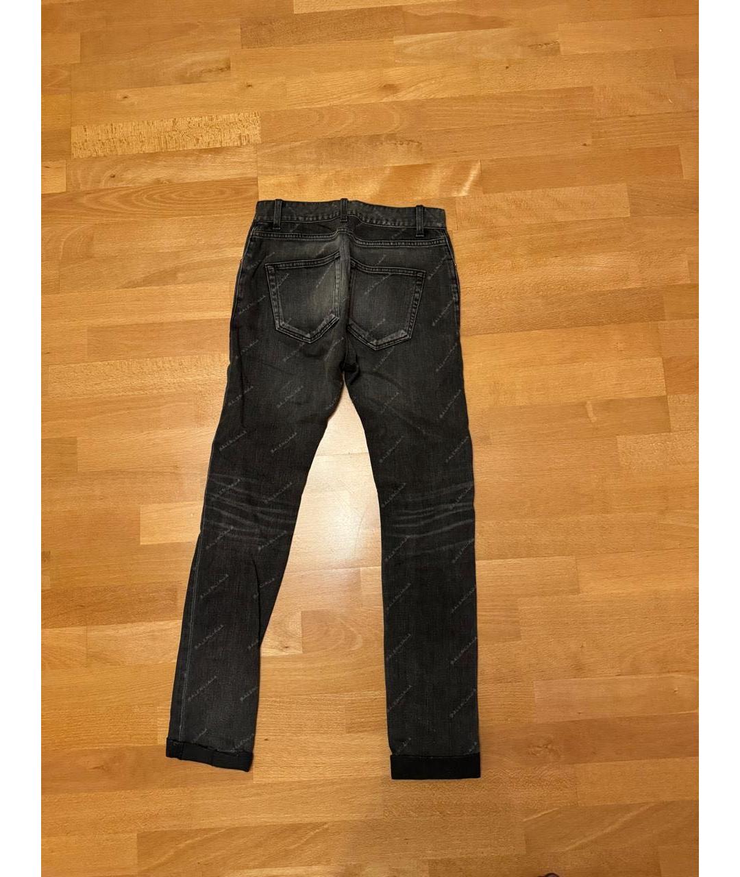 BALENCIAGA Антрацитовые хлопко-эластановые джинсы слим, фото 6
