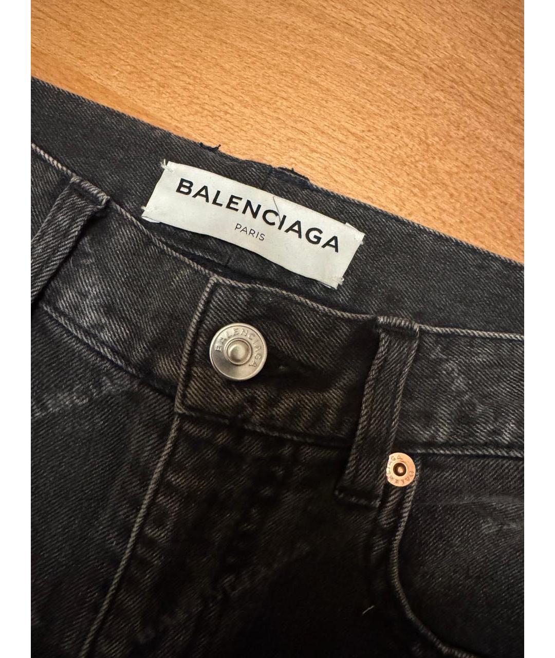 BALENCIAGA Антрацитовые хлопко-эластановые джинсы слим, фото 2